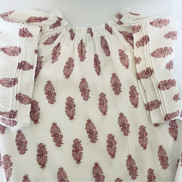 Wonderly Womens Top Blouse Raglan Sleeves Gathered to Neck Size Medium Vee Neck - Picture 6 of 16